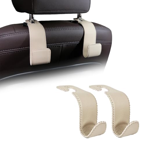 Hebterrka 2 Stück Autohalterung, Pack Aufgerüstete Auto Sitzhaken zum Aufhängen von Taschen und Handtaschen, Leder Kopfstützenhaken für Autositz Rückbank Hebterrka 2 Stück Autohalterung, Pack Aufgerüstete Auto Sitzhaken zum Aufhängen von Taschen und Handtaschen, Leder Kopfstützenhaken für Autositz Rückbank von Hebterrka