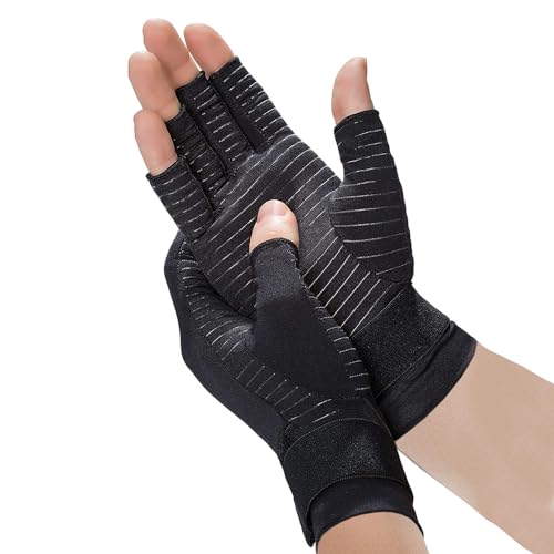 Hebterrka Kupfer Kompressionshandschuhe Daumenorthese Atmungsaktive, Leicht Stabilisierung zur Arthritis Schmerzlinderung bei Karpaltunnelschmerzen von Hebterrka