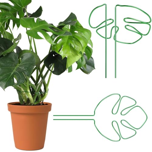 Hebterrka Pflanzenstütze Im Blattdesign, 2er Set Pflanzstützen Für Monstera, Aluminiumstützen Für Topfpflanzen, Robust Und Ästhetisch Für Innen- Und Außendekoration von Hebterrka