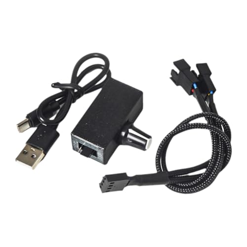 Hebupoe PWM-Drehzahlregler, 12 V, 4-Poliger PWM-Lüfterregler, USB-Typ-C-Stromversorgung, DIY-Wasserkühlungskühler mit 1-zu-2-Adapterkabel Hebupoe PWM-Drehzahlregler, 12 V, 4-Poliger PWM-Lüfterregler, USB-Typ-C-Stromversorgung, DIY-Wasserkühlungskühler mit 1-zu-2-Adapterkabel von Hebupoe