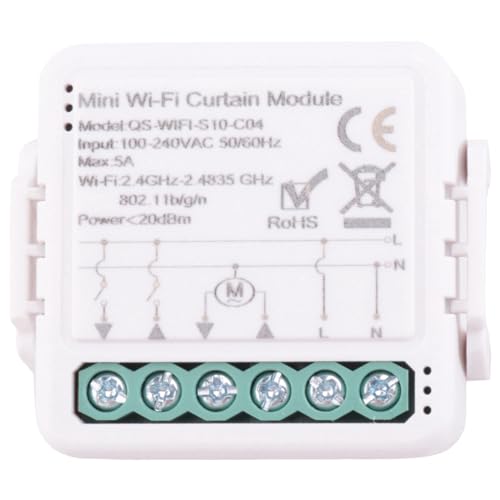 Hebupoe Tuya Smart WiFi Vorhangschaltermodul für Rollladen-Elektromotor, Smart Life APP-Fernbedienung, Einfach zu Bedienen Hebupoe Tuya Smart WiFi Vorhangschaltermodul für Rollladen-Elektromotor, Smart Life APP-Fernbedienung, Einfach zu Bedienen von Hebupoe