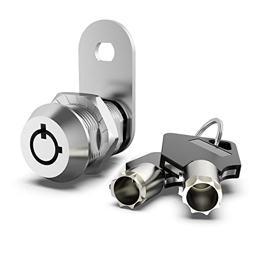 Hecfu 1 Pack Schrank Schlösser mit Schlüsseln, 5/8 Zoll Cam Lock gleich verschlüsselt, sichere Rv Schlösser für die Lagerung Tür Mailbox Werkzeugkasten Ersatz Schloss, Zinklegierung von Hecfu