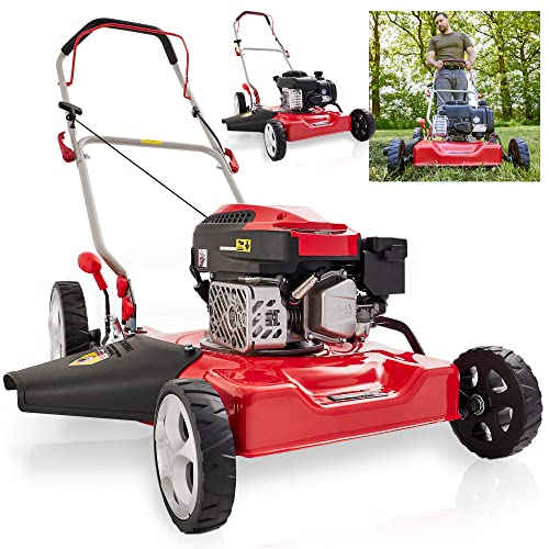 HECHT Benzin Mulchrasenmäher – Benzinrasenmäher mit Mulchfunktion und Seitenauswurf – 51 cm Schnittbreite – B&S Motor oder HECHT 4 Takt Motor – ohne Fangkorb – Mulchen mit dem Rasenmäher Profi von Hecht