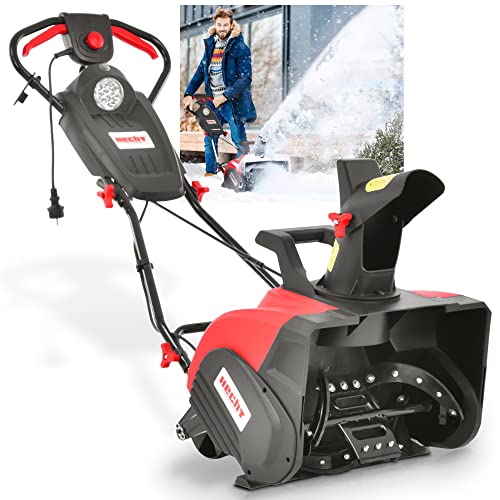 HECHT Elektro Schneefräse – leistungsstarke 2000 Watt – 51 cm Arbeitsbreite – LED-Scheinwerfer – 33 cm Arbeitshöhe – 9 m Auswurfweite – Kabelzugentlastung – 2-Hand Sicherheitsschalter von Hecht