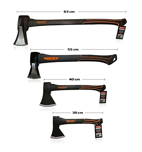 Hecht Axt Set - für effektives Spalten von Holz - 4 Stück Beil Spaltaxt Set für müheloses Bearbeiten von Brennholz - Gummierter Fiberglas Handgriff für sicheren Halt - Polierte Spalt Klinge von Hecht