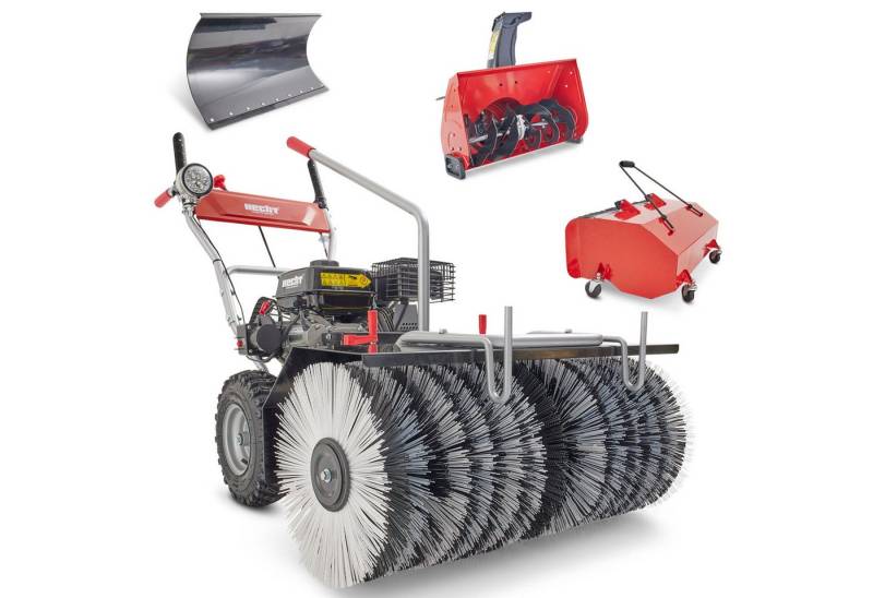Hecht Benzin-Kehrmaschine 8680 SE mit Auffangbehälter, Schneeschild, Schneefräse, 80,00 cm Arbeitsbreite, (4-tlg), 6,5 PS, LED-Scheinwerfer, Elektrostarter von Hecht