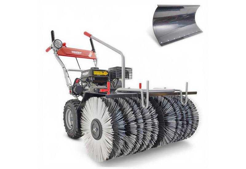 Hecht Benzin-Kehrmaschine 8680 SE mit Schneeschild, 80 cm Arbeitsbreite, (2-tlg), 6,5 PS, Elektrostart, LED-Scheinwerfer von Hecht