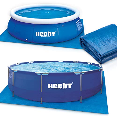 Hecht Bodenschutzplane für den Gartenpool Schwimmbecken – 2 Poolmatten mit 390 x 390 cm und 309 x 309 cm zur Auswahl – extrem robust & langlebig – 90g/qm PE- Folie Unterlegmatte (390 x 390 cm) von Hecht