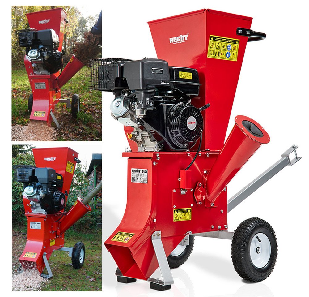 Hecht Messerhäcksler Gartenhäcksler Benzin 6421, 8,90 cm max. Astdurchmesser, 13 PS, 10 Häckselmessern, 389 cm³, Transporträder Hecht Messerhäcksler Gartenhäcksler Benzin 6421, 8,90 cm max. Astdurchmesser, 13 PS, 10 Häckselmessern, 389 cm³, Transporträder von Hecht