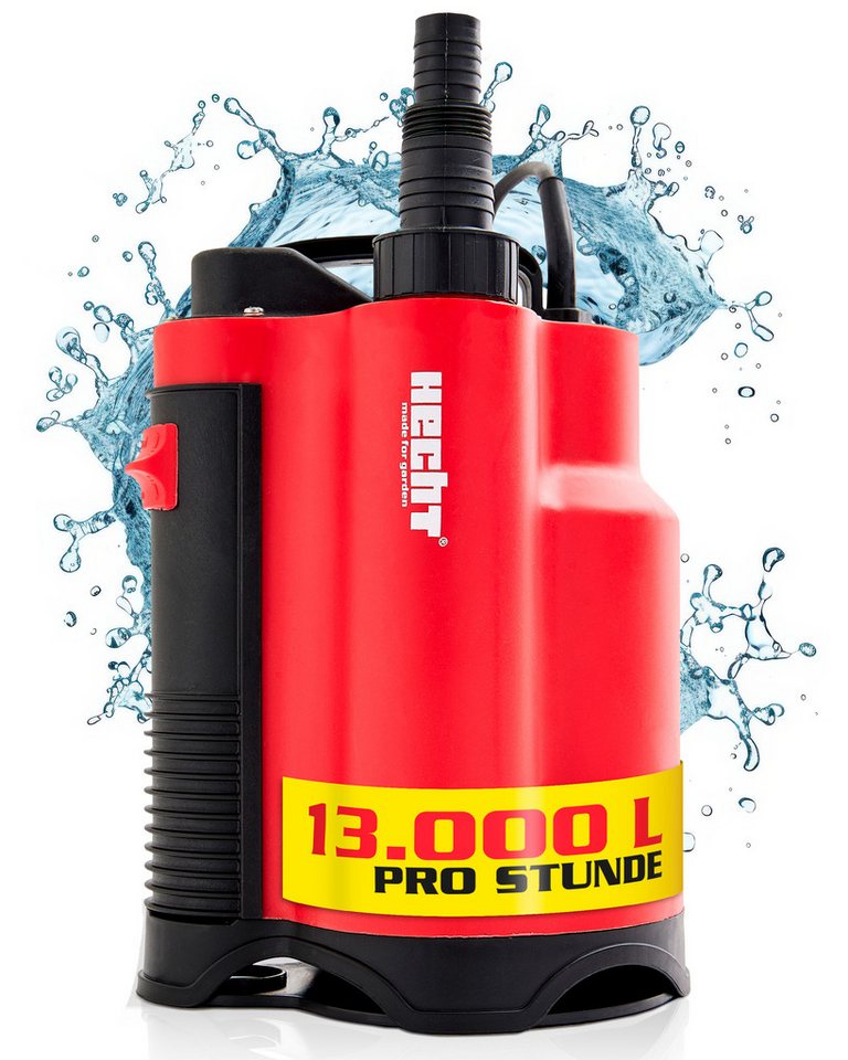 Hecht Schmutzwasser-Tauchpumpe 3775 mit integriertem Schwimmer, Kunstoffgehäuse, Tragegriff, 13.000 l/h, 750 W, 9 m Förderhöhe Hecht Schmutzwasser-Tauchpumpe 3775 mit integriertem Schwimmer, Kunstoffgehäuse, Tragegriff, 13.000 l/h, 750 W, 9 m Förderhöhe von Hecht