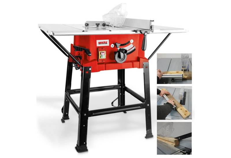 Hecht Tischkreissäge 8254 mit Untergestell, 2000W, 4800 U/min, Parallel- und Winkelanschlag, 2 Sägeblätter von Hecht