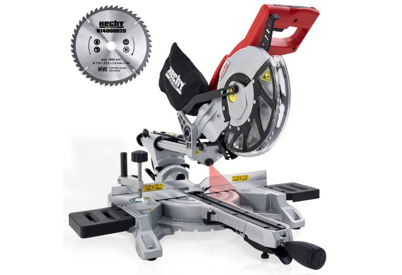Hecht Zug-, Kapp- und Gehrungssäge 828 mit 4900 U/min 1800 W, 210 mm Hartmetall-Sägeblatt von Hecht