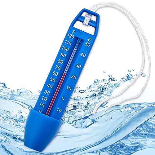 Hecht bruchsicheres Wasserthermometer für Pool, Badewanne, Schwimmbad und Teich – schwimmendes Thermometer mit praktischer Schnur für Innen und Außen - Thermometer Pool von Hecht