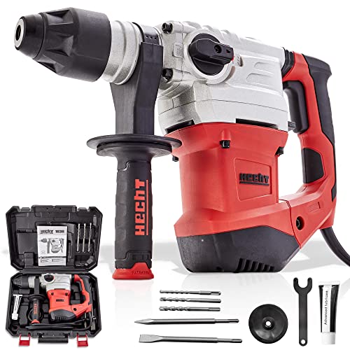 HECHT starkes Bohrhammer Set mit 1500 Watt (Zerstörer 2025) – Mit Zubehör, Meißel und Koffer – Perfekt für Beton – Mit Meißelfunktion (enorme 6 Joule) - Robuster Bohrhammer von Hecht