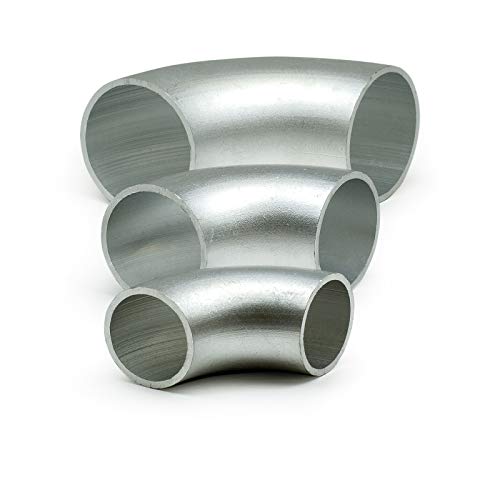 6x Aluminium Rohrbogen 90° Norm 3 Ø 60x3mm AW 6060 - Alu Schweißbogen - Rundrohrbogen Hosenrohr AlMgSi - Aluminium Rohrbögen in verschiedener Stückzahl von Heck & Sevdic GbR