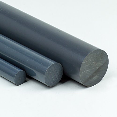 PVC Rundstab grau Ø 15 mm - Kunststoffstab in der Länge 1000 mm - PVC-U Rundmaterial auf Zuschnitt von Heck & Sevdic GbR