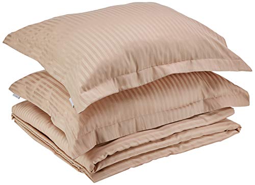 Heckett Lane Uni Streifen Duvet Cover, Cuban Sand, 260 x 220 cm von Heckett Lane