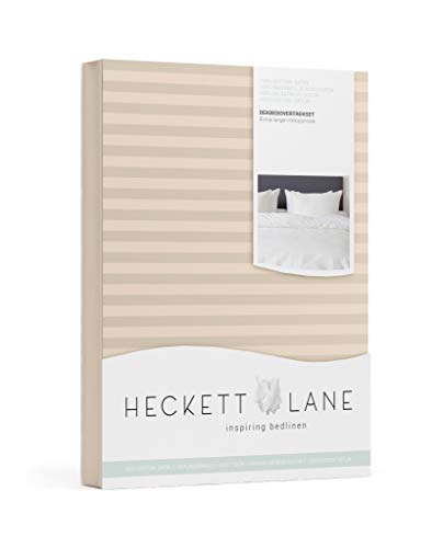 Heckett Lane Uni gestreift Bettbezug, Kubanischer Sand, 240 x 220 cm von Heckett Lane