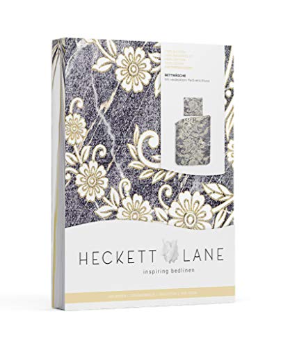 Heckett Lane Victor Duvet Cover, 100% Cotton, Marble Grey, 155 x 220 cm, 1.0 Stück von Heckett Lane