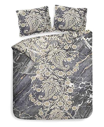 Heckett Lane Victor Duvet Cover, Marble Grey, 260 x 220 cm von Heckett Lane