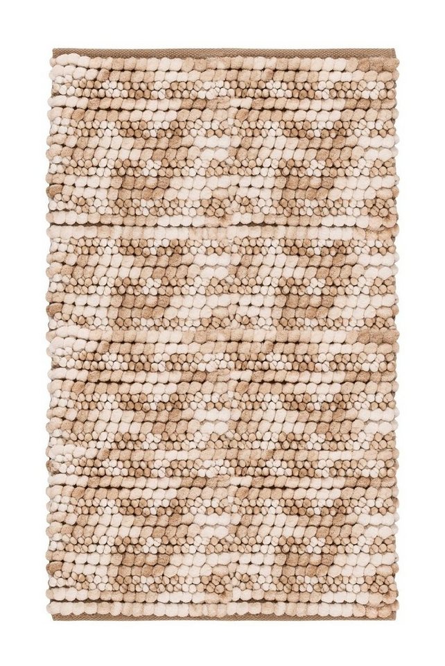 Badematte BRENDA, Sandfarben, Creme, 100 x 60 cm, rutschhemmend beschichtet, schnell trocknend, Baumwolle, Polyester, rechteckig, waschbar von OTTO