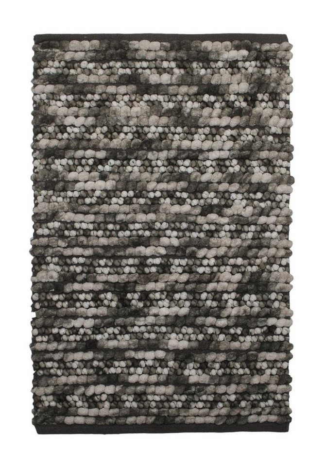 Badematte BRENDA, Schwarz, Grau, 100 x 60 cm, rutschhemmend beschichtet, schnell trocknend, Baumwolle, Polyester, rechteckig, waschbar von OTTO