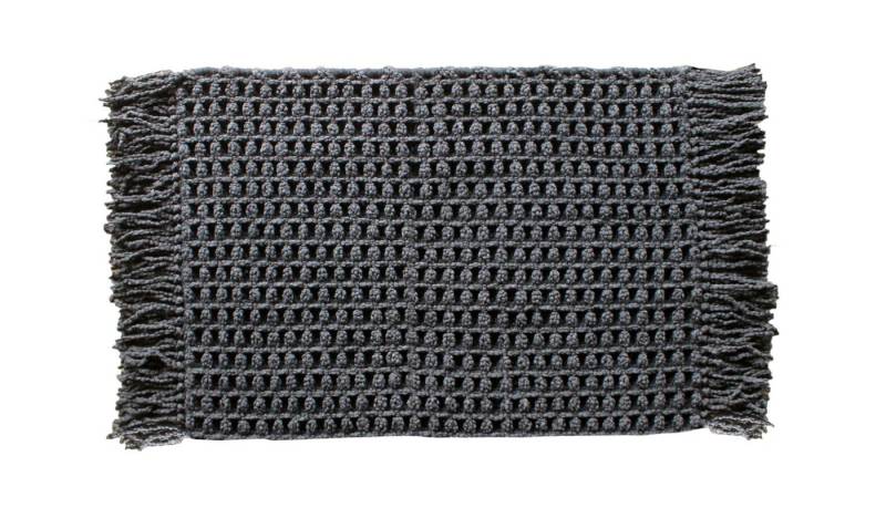 Heckett and Lane Badematte Madras Badematte 60x100 Dark Grey Badematte 60x100 Dark-Grey Uni, Baumwollmischung, Badematte Badteppich von Heckett and Lane