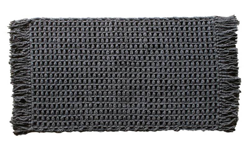 Heckett and Lane Badematte Madras Badematte 70x120 Dark Grey Badematte 70x120 Dark-Grey Uni, Baumwollmischung, Badematte Badteppich von Heckett and Lane