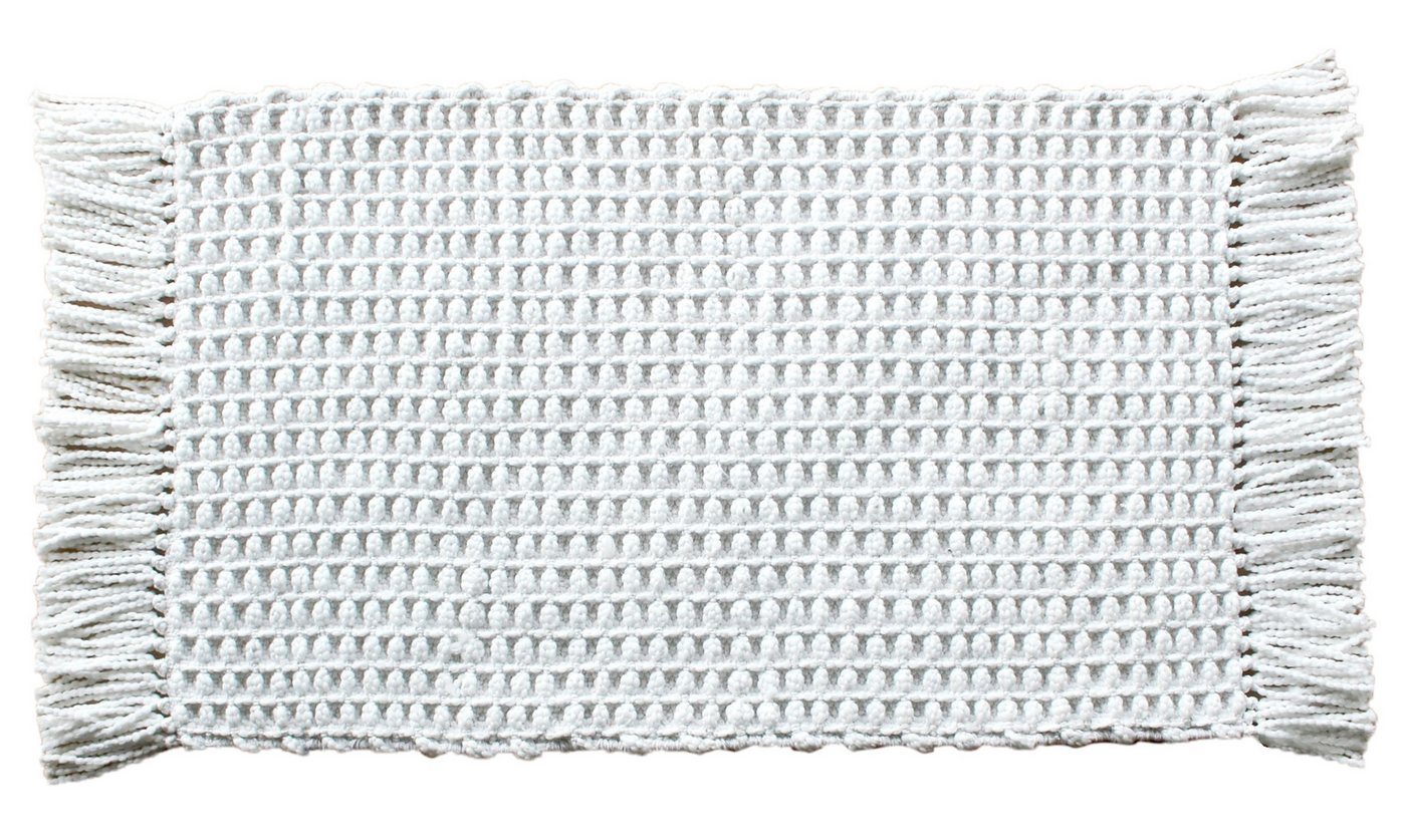 Heckett and Lane Badematte Madras Badematte 70x120 White Badematte 70x120 White Uni, Baumwollmischung, Badematte Badteppich von Heckett and Lane