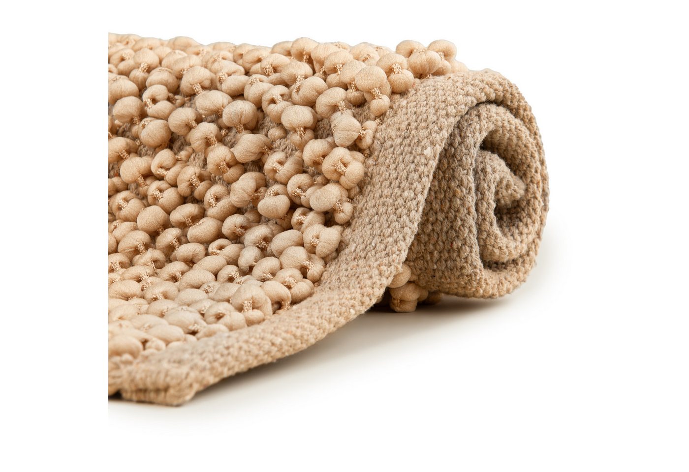 Heckett and Lane Badematte Nodo Badematte 70x120 Forest Sand Badematte 70x120 Forest-Sand Uni, Baumwollmischung, Badematte Badteppich von Heckett and Lane