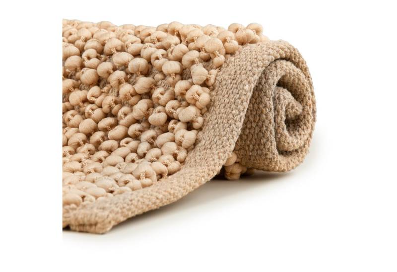 Heckett and Lane Badematte Nodo Badematte 70x120 Forest Sand Badematte 70x120 Forest-Sand Uni, Baumwollmischung, Badematte Badteppich von Heckett and Lane