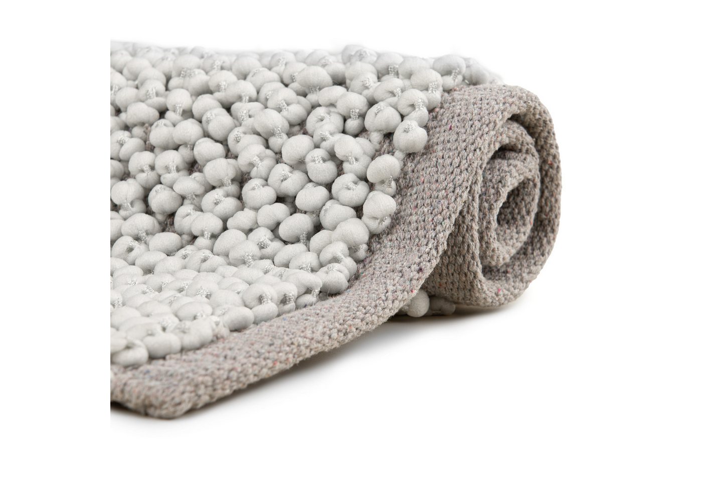 Heckett and Lane Badematte Nodo Badematte 70x120 Light Grey Badematte 70x120 Light-Grey Uni, Baumwollmischung, Badematte Badteppich von Heckett and Lane