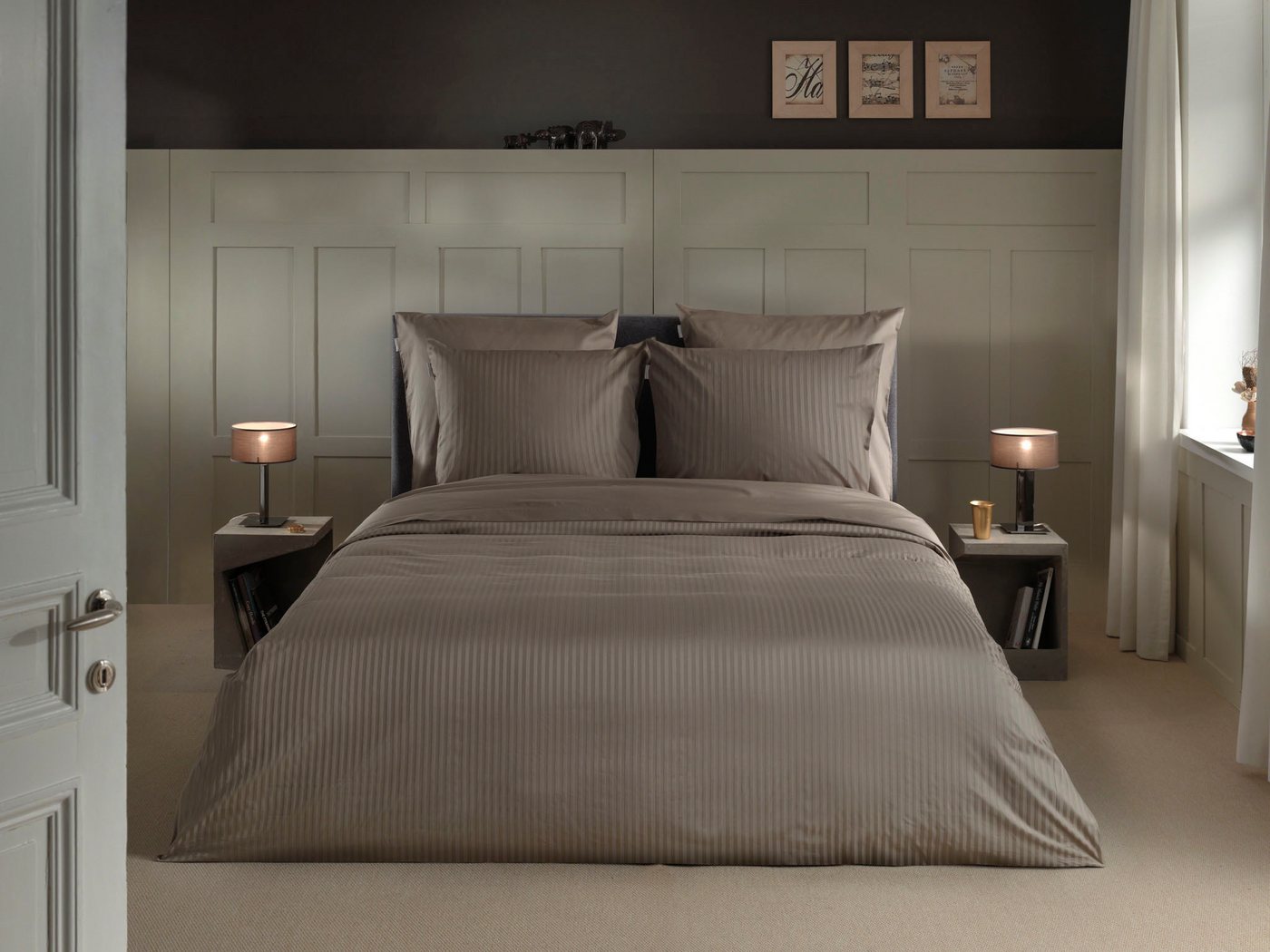 Heckett and Lane Bettwäsche Banda, Mako-Satin, 2 teilig, hochwertiges Mako-Satin, Streifen Satin, Bettwäsche ab 135x200 cm. von Heckett and Lane