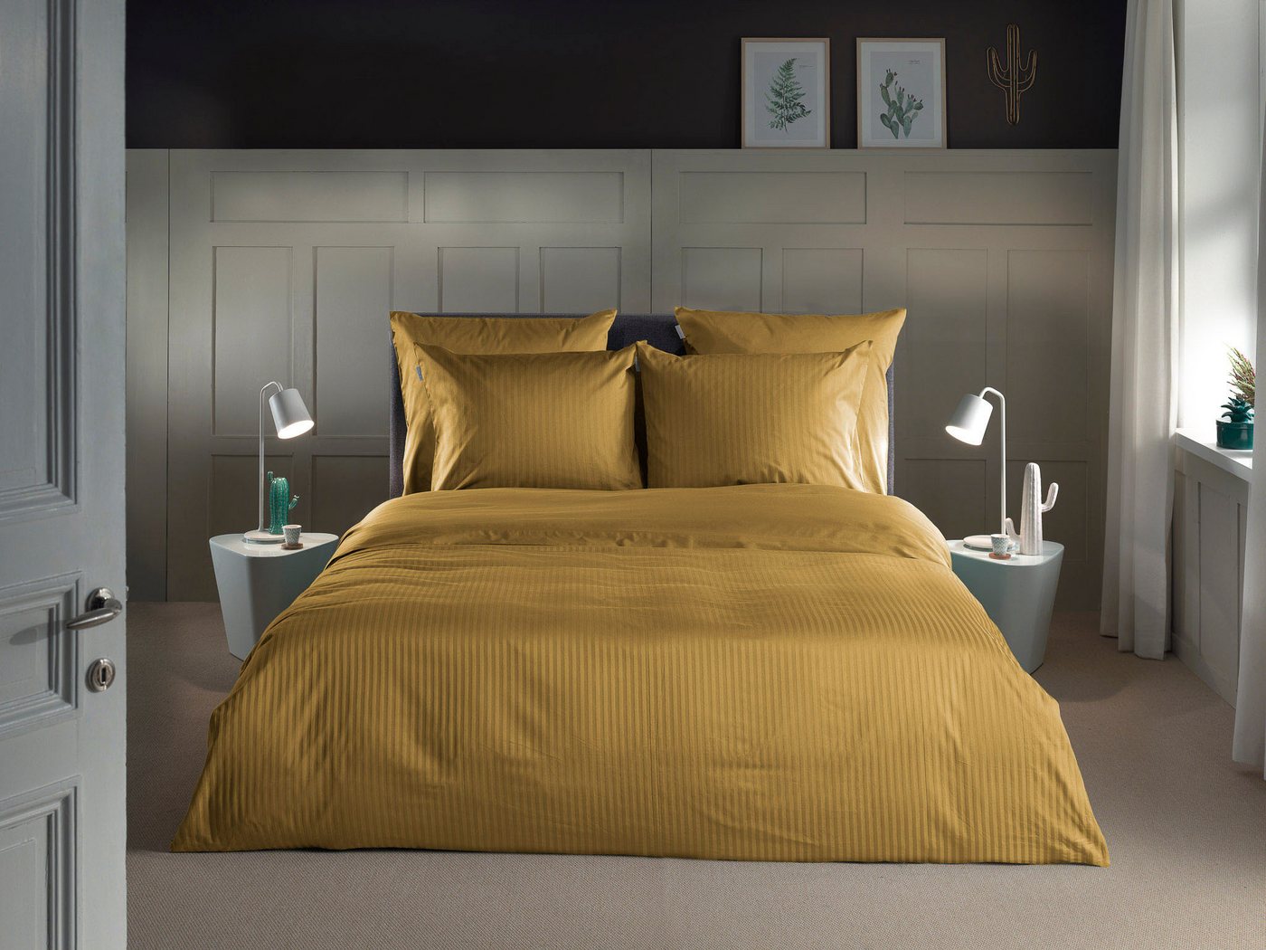 Heckett and Lane Bettwäsche Banda, Mako-Satin, 3 teilig, hochwertiges Mako-Satin, Streifen Satin, Bettwäsche ab 135x200 cm. von Heckett and Lane