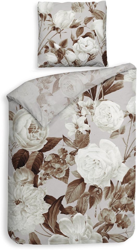 Heckett and Lane Bettwäsche Danna, Mako-Satin, 2 teilig, Blumen Muster, hochwertiges Mako-Satin, Bettwäsche ab 135x200 cm. von Heckett and Lane