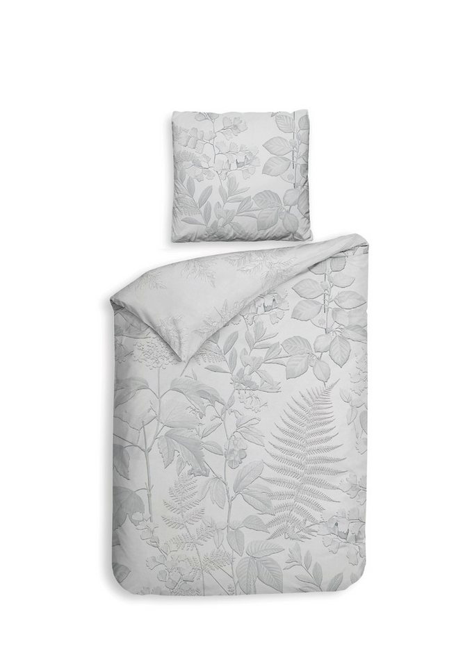 Heckett and Lane Bettwäsche Heckett & Lane Renforce Bettwäsche 155x220 Freyr Grey Gräser Blätter, Renforce, 2 teilig von Heckett and Lane
