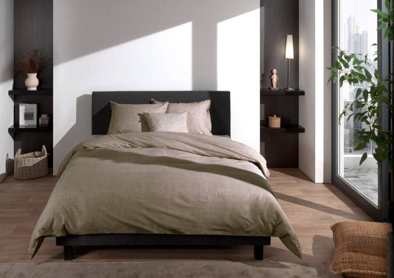 Heckett and Lane Bettwäsche Zo! Home Cotton Bettwäsche 135x200 cm Lino Palm Taupe nougat meliert, Baumwolle, 2 teilig Heckett and Lane Bettwäsche Zo! Home Cotton Bettwäsche 135x200 cm Lino Palm Taupe nougat meliert, Baumwolle, 2 teilig von Heckett and Lane