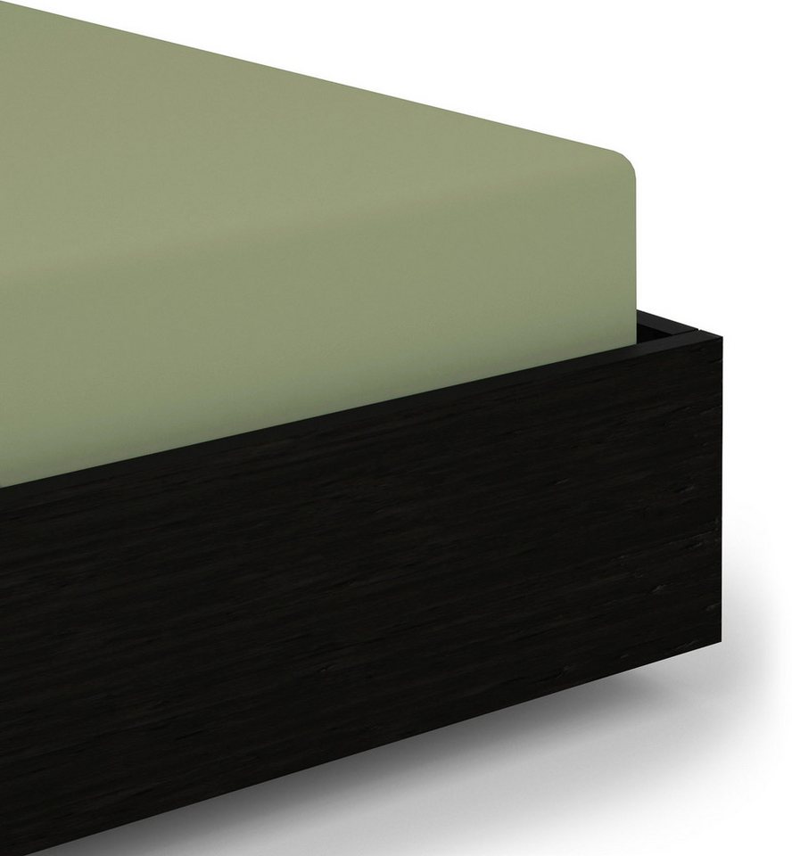 Heckett and Lane Spannbettlaken Elementi, Mako-Satin, Gummizug: rundum, (1 Stück), Laken aus 100% Baumwolle, hochwertiges Mako-Satin, Betttuch ab 90x200 von Heckett and Lane