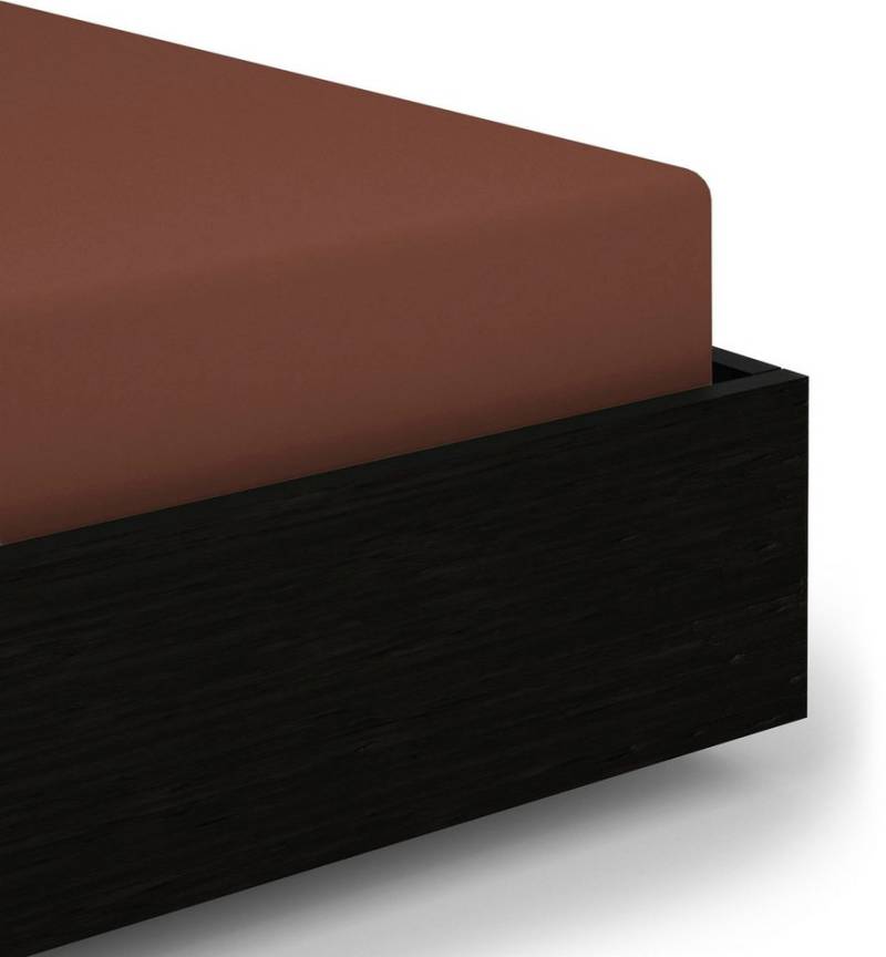 Heckett and Lane Spannbettlaken Elementi, Mako-Satin, Gummizug: rundum, (1 Stück), Laken aus 100% Baumwolle, hochwertiges Mako-Satin, Betttuch ab 90x200 von Heckett and Lane