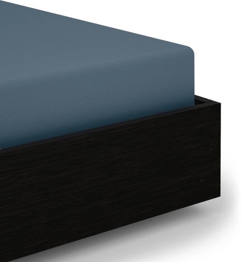 Heckett and Lane Spannbettlaken Elementi, Mako-Satin, Gummizug: rundum, (1 Stück), Laken aus 100% Baumwolle, hochwertiges Mako-Satin, Betttuch ab 90x200 von Heckett and Lane