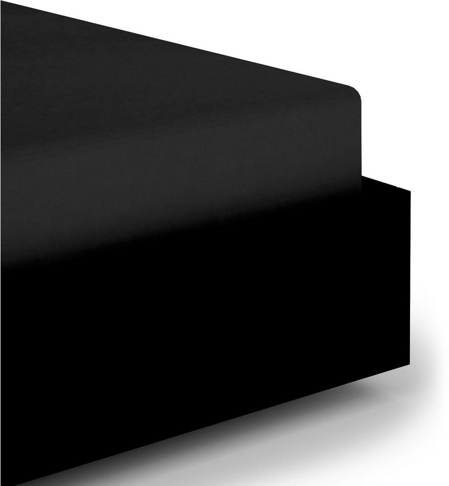 Heckett and Lane Spannbettlaken Elementi, Mako-Satin, Gummizug: rundum, (1 Stück), Laken aus 100% Baumwolle, hochwertiges Mako-Satin, Betttuch ab 90x200 von Heckett and Lane