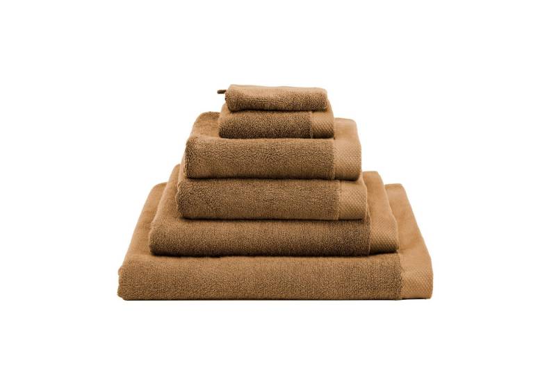 Heckett and Lane Waschhandschuh 1x VPE 3 st. Premium Waschhandschuhe 16/21 Cognac Brown Waschhandschu, Baumwolle (Spar-Set, 3-St), Waschhandschuh Waschlappen 3er Set von Heckett and Lane