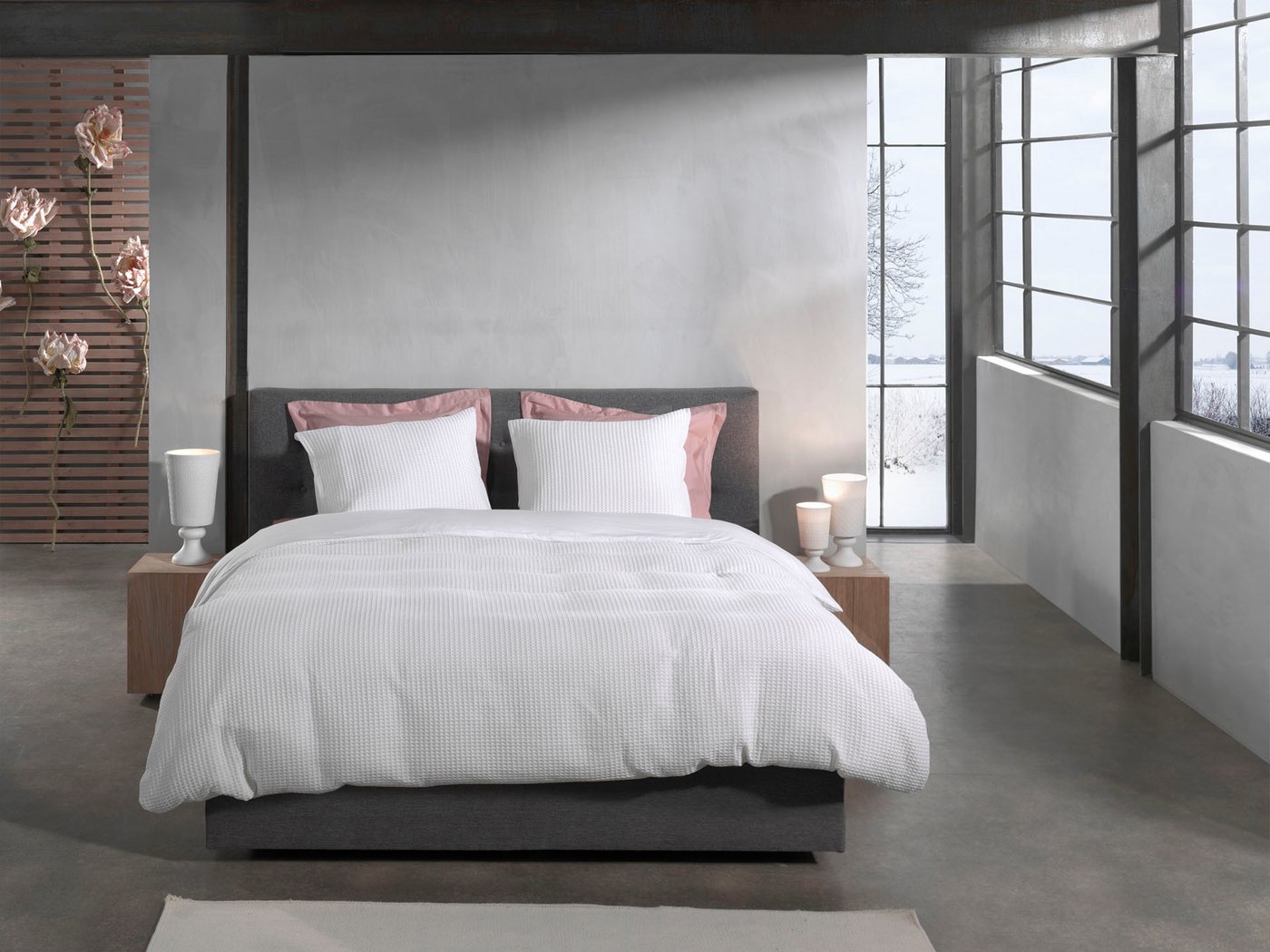 Heckett and Lane Wendebettwäsche Vafala, Perkal, 2 teilig, Waffelmuster,100% Baumwolle ab 135x200 cm. von Heckett and Lane