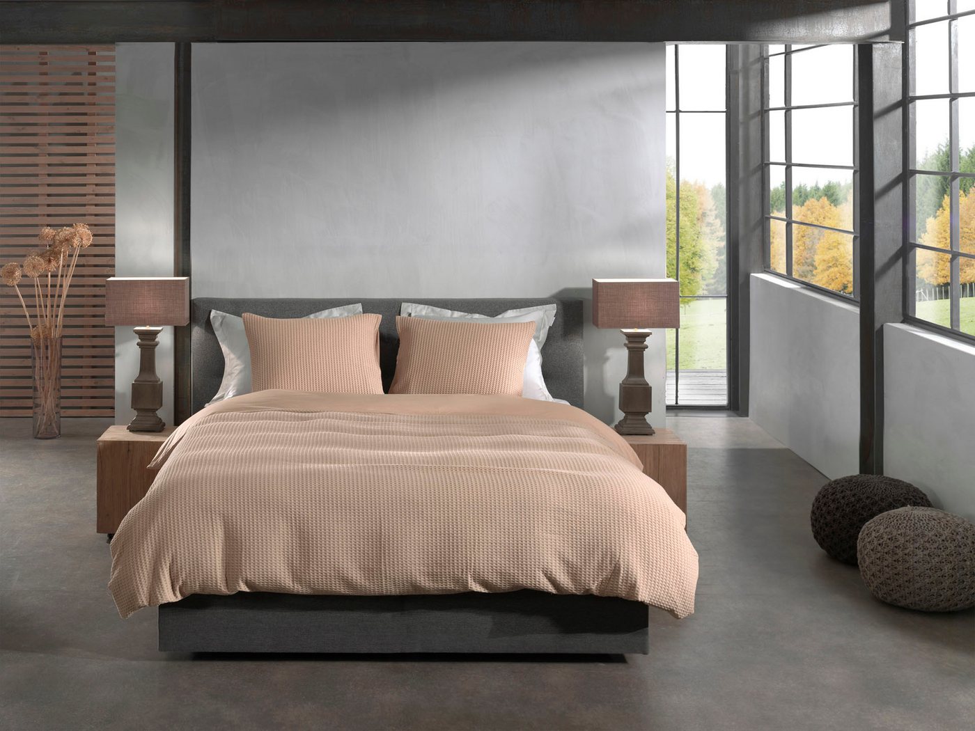 Heckett and Lane Wendebettwäsche Vafala, Perkal, 2 teilig, Waffelmuster,100% Baumwolle ab 135x200 cm. von Heckett and Lane