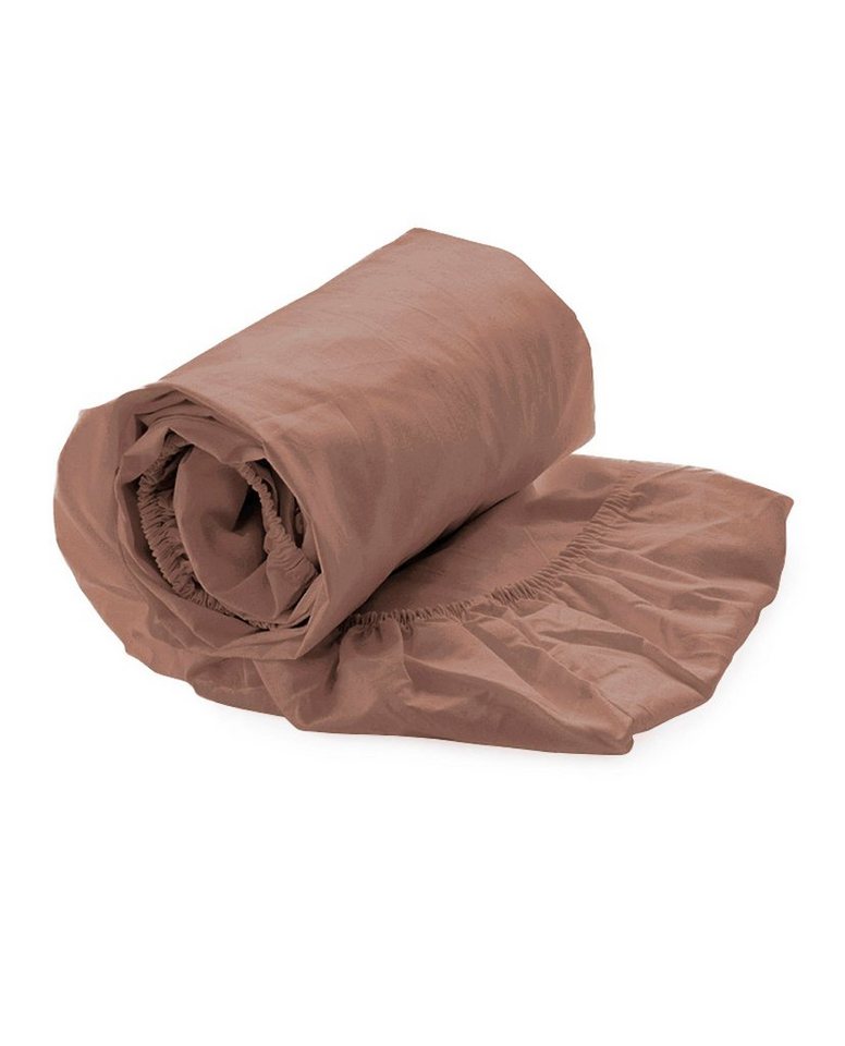 Spannbettlaken Percale Spannbetttuch 160x200+40 cm, Canyon Rose 160x200, Heckett and Lane, Baumwolle, Gummizug: mit Gummizug, (1 Stück), Spannbettlaken Spannbetttuch bis 25 cm Höhe Gummizug:rundum Bettlaken von Heckett and Lane