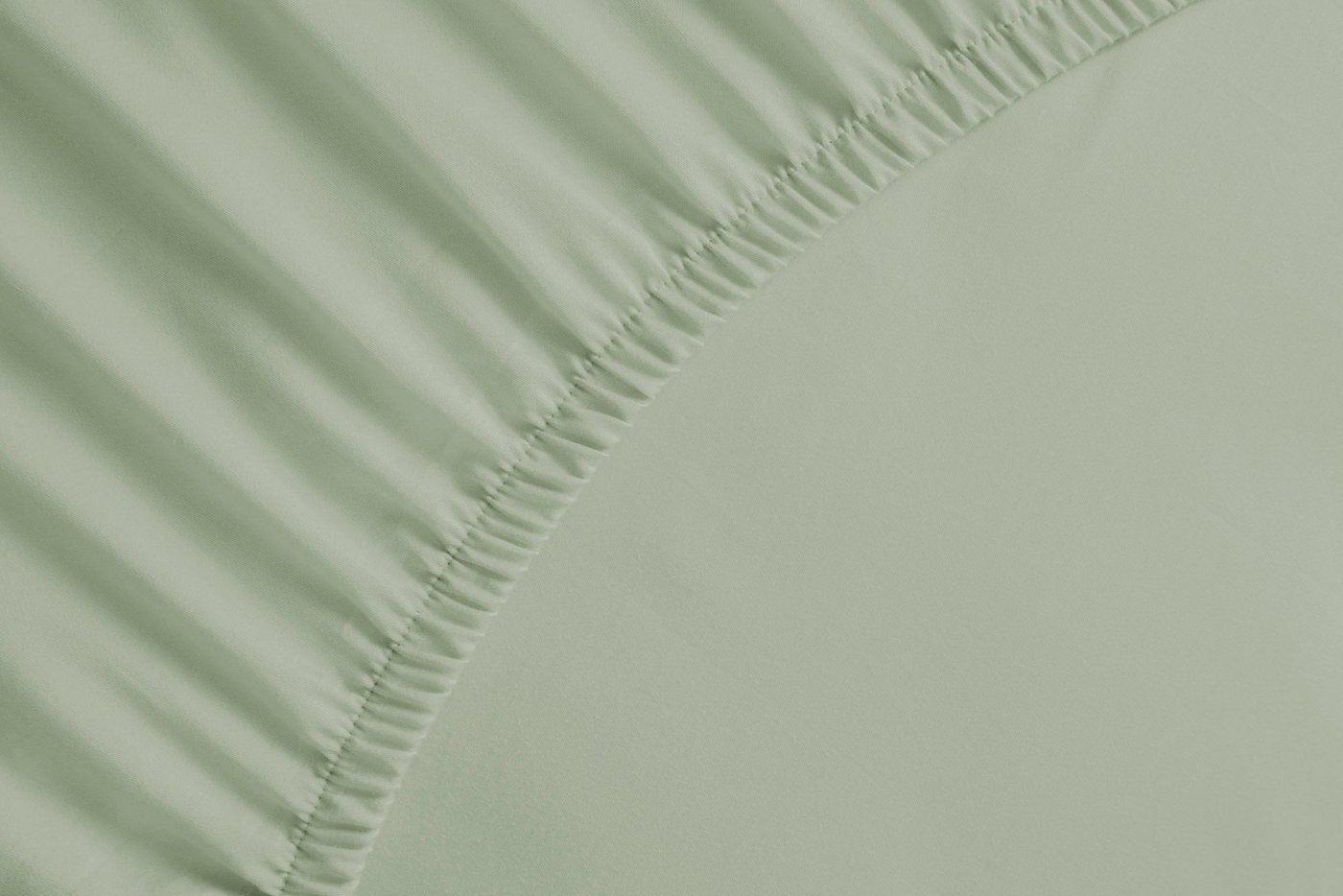 Spannbettlaken Percale Spannbetttuch 160x200+40 cm, Silent Green 160x200, Heckett and Lane, Baumwolle, Gummizug: mit Gummizug, (1 Stück), Spannbettlaken Spannbetttuch bis 25 cm Höhe Gummizug:rundum Bettlaken von Heckett and Lane