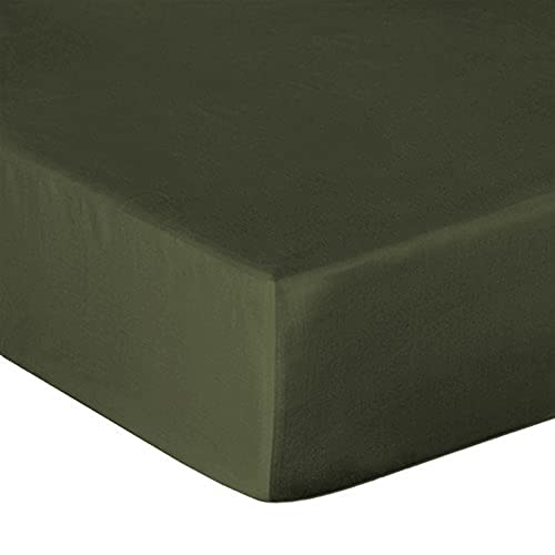 Heckett & Lane Mako Satin Spannbettlaken (Calla Green, 140 x 200 cm) von Heckett & Lane