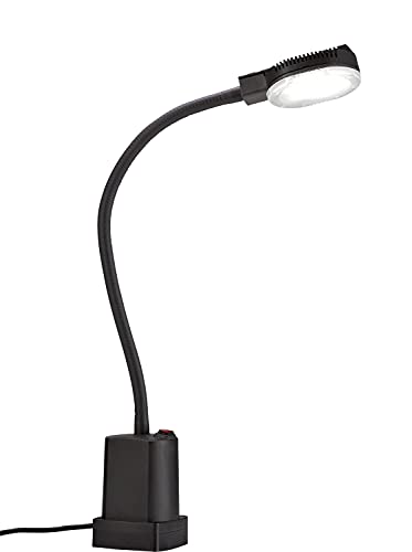 HEDI Maschinenleuchte LED pro! (breites Licht, 12 V, 9,6 Watt, Lichtfarbe 6400 K, Arbeitslampe spritzwassergeschützt, staubdicht, 1 Haltemagnet + 1 Tischklemme) ML1210B von HEDI