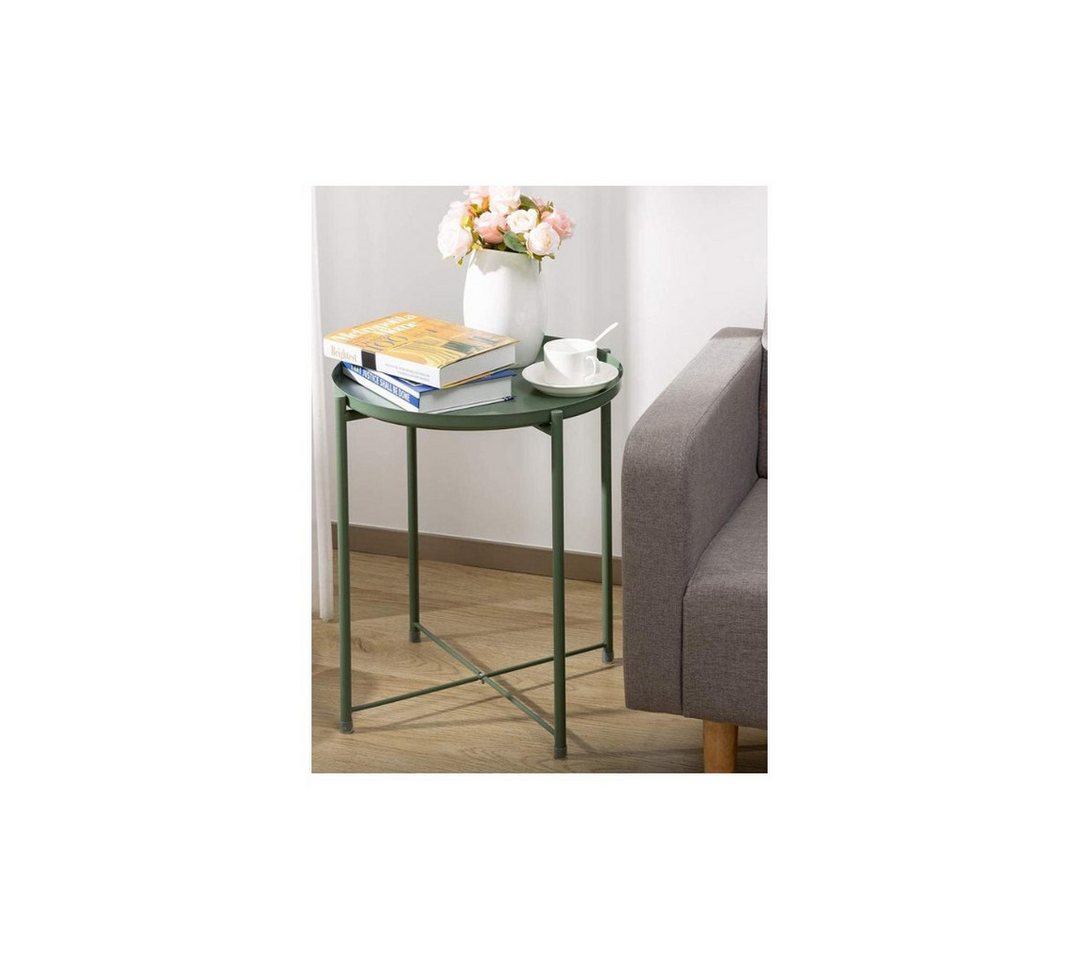 Hedo Beistelltisch Runder Metalltisch im Loft-Stil - khaki Hedo Beistelltisch Runder Metalltisch im Loft-Stil - khaki von Hedo