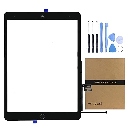 Hedywei Ersatz-Touchscreen für iPad 9 Display A2602 A2603 A2604 A2605 10,2 Zoll 2021 Touchscreen Digitizer mit Werkzeugset (schwarz) von Hedywei